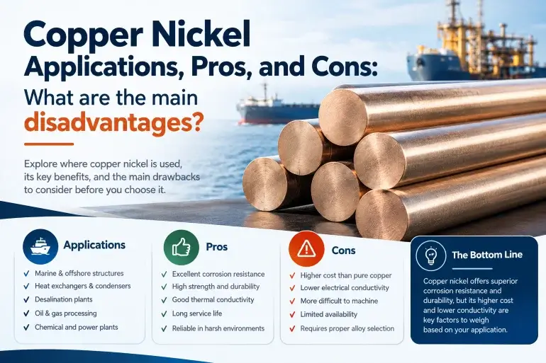 Copper Nickel applications, pros, and cons - What are the main disadvantages of Copper Nickel - Euro Steel Bars