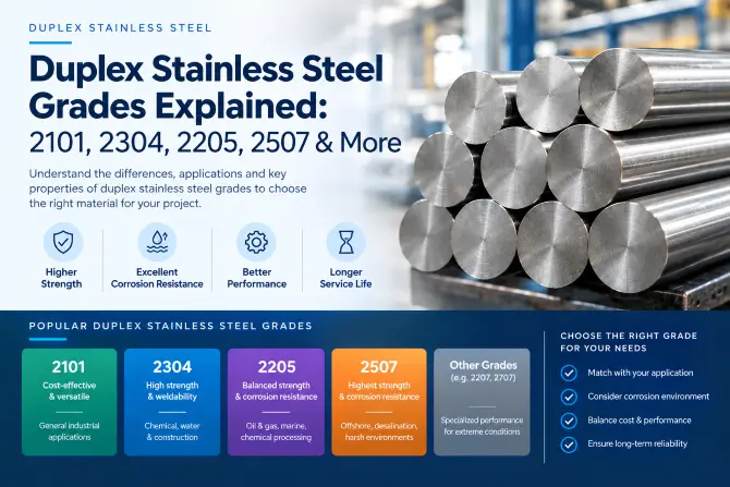 Duplex Stainless Steel Grades Explained: 2101, 2304, 2205, 2507 & More - Euro Steel Bars