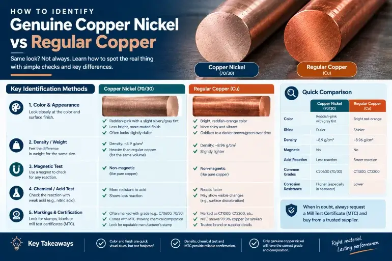 How to identify genuine copper nickel vs regular copper - Euro Steel Bars